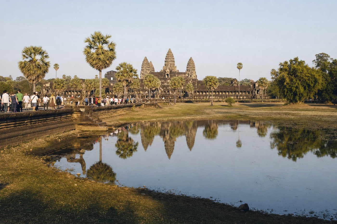 Angkor Wat in Cambodia, the classic comparison to Borobudur