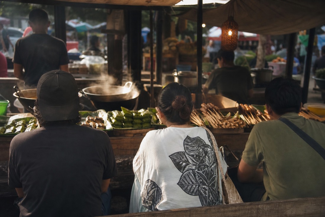 A night-market food stall in Yogyakarta