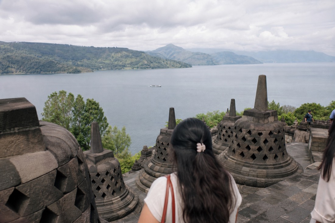 Lake Toba seen from the shoreline hills, North Sumatra